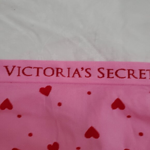 BUNDLE OF Victorias Secret Pink Hearts Thong & Red Silk & String Thong - Size L - Picture 6 of 10